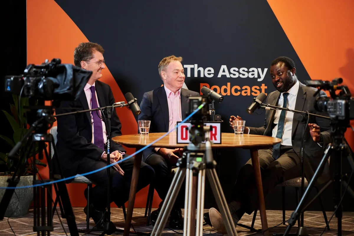 Mining industry leaders recording The Assay Podcast